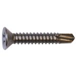 #14 x 1-1/2" 410 Stainless Steel Flat Head Tek Screws for fastening Plastic Bench Tops to Metal Frames - 50 Pack