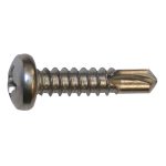 #12 x 1" 401SS Pan Head Tek Screws for Assembling Metal Greenhouse Benches - 100 Pack