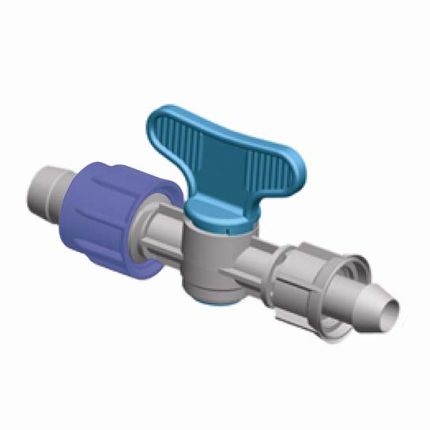 Drip Irrigation Barb Connector with Valve - 5/8" Drip x .42" Barb - 10 Pack